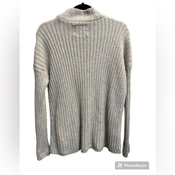 ABERCROMBIE & FITCH cable knit chunk women's oat Mock Neck Sweater SZ Small - Picture 5 of 14